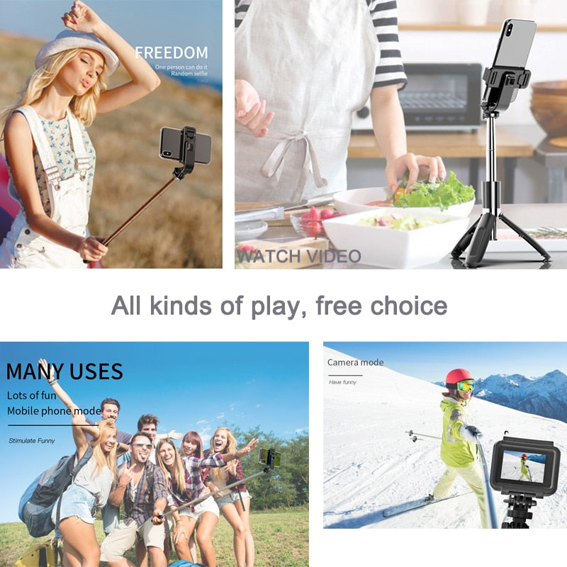 Bluetooth Wireless Selfie Stick Tripod Foldable