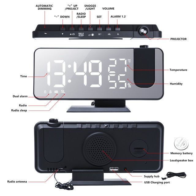 FM Radio LED Digital Smart Alarm Clock