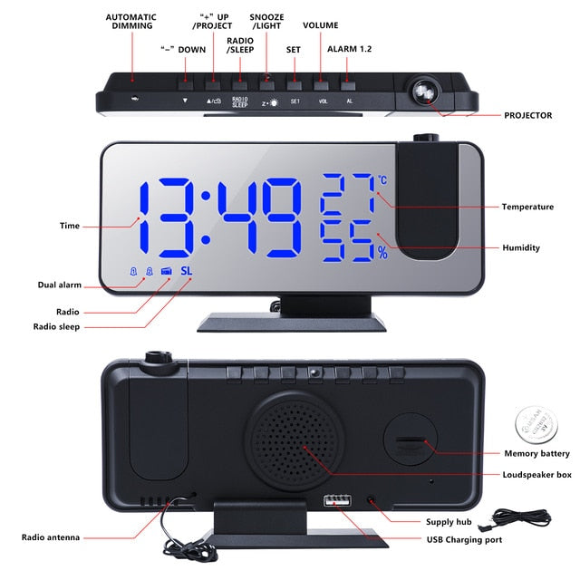 FM Radio LED Digital Smart Alarm Clock